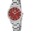 Reloj Marea Mujer con Esfera Roja y Detalles de Circonitas